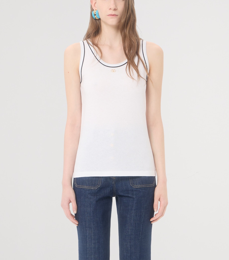 Valentino Womens Cotton VLogo Tank Top Image 3