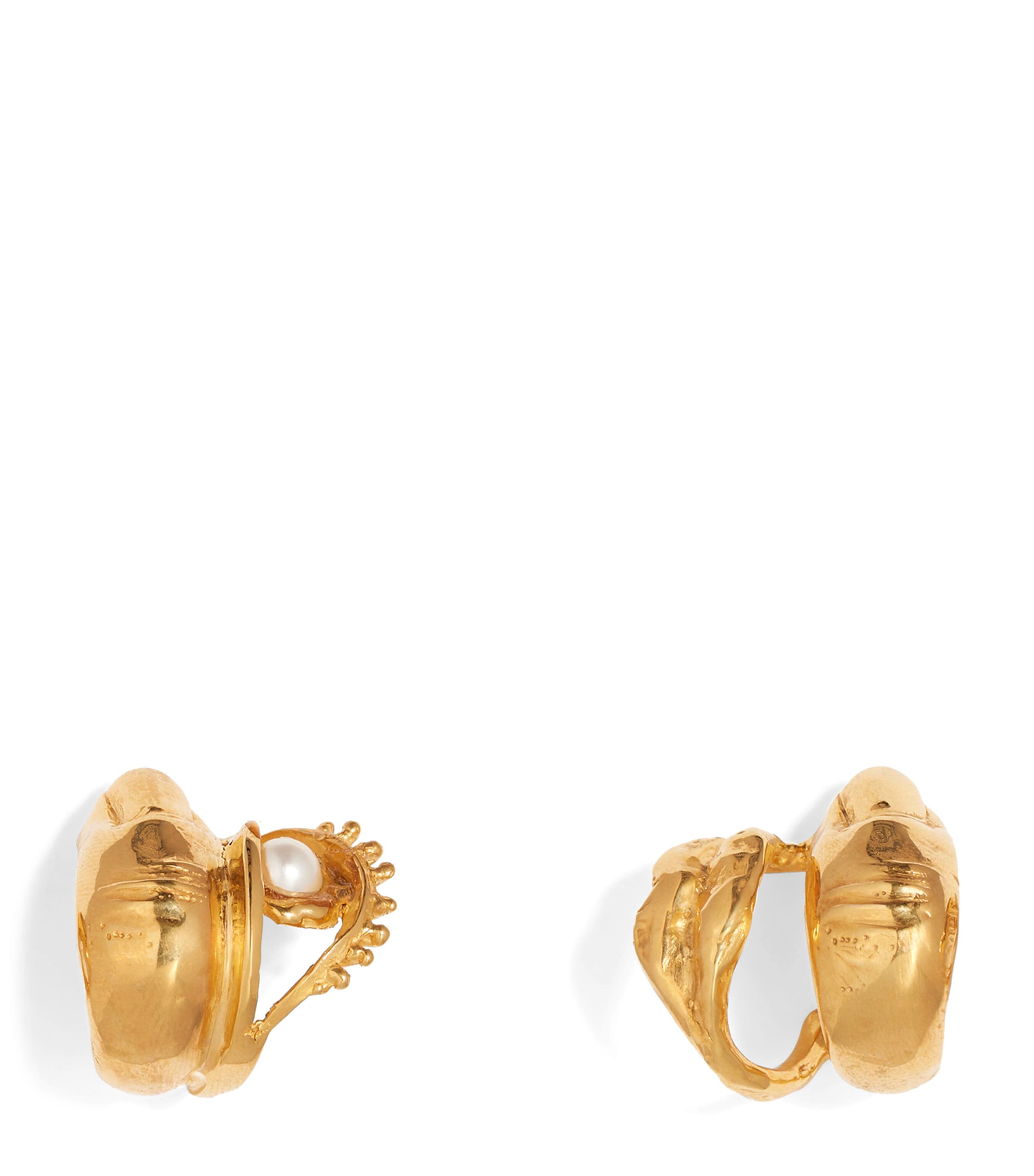 Schiaparelli Asymmetric Creole Earrings Opaque Gold Image 1