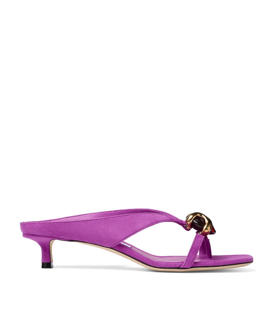 Jimmy Choo Emeristone 35 Suede Heeled Mules Violet Orchid/dark A Image 1