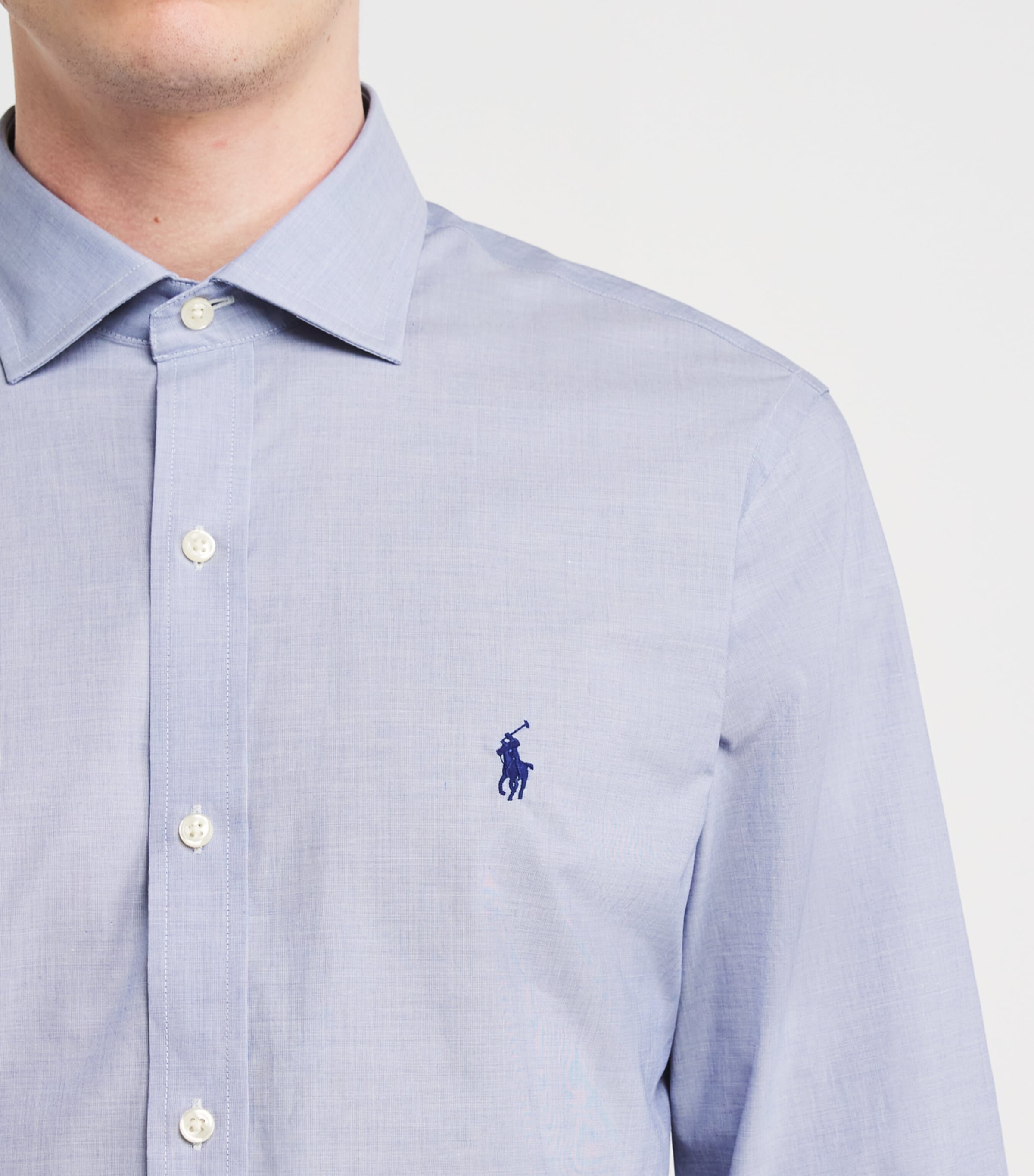 Poplin Slim-Fit Shirt 3210A LIGHT BLUE/WHI Image 6
