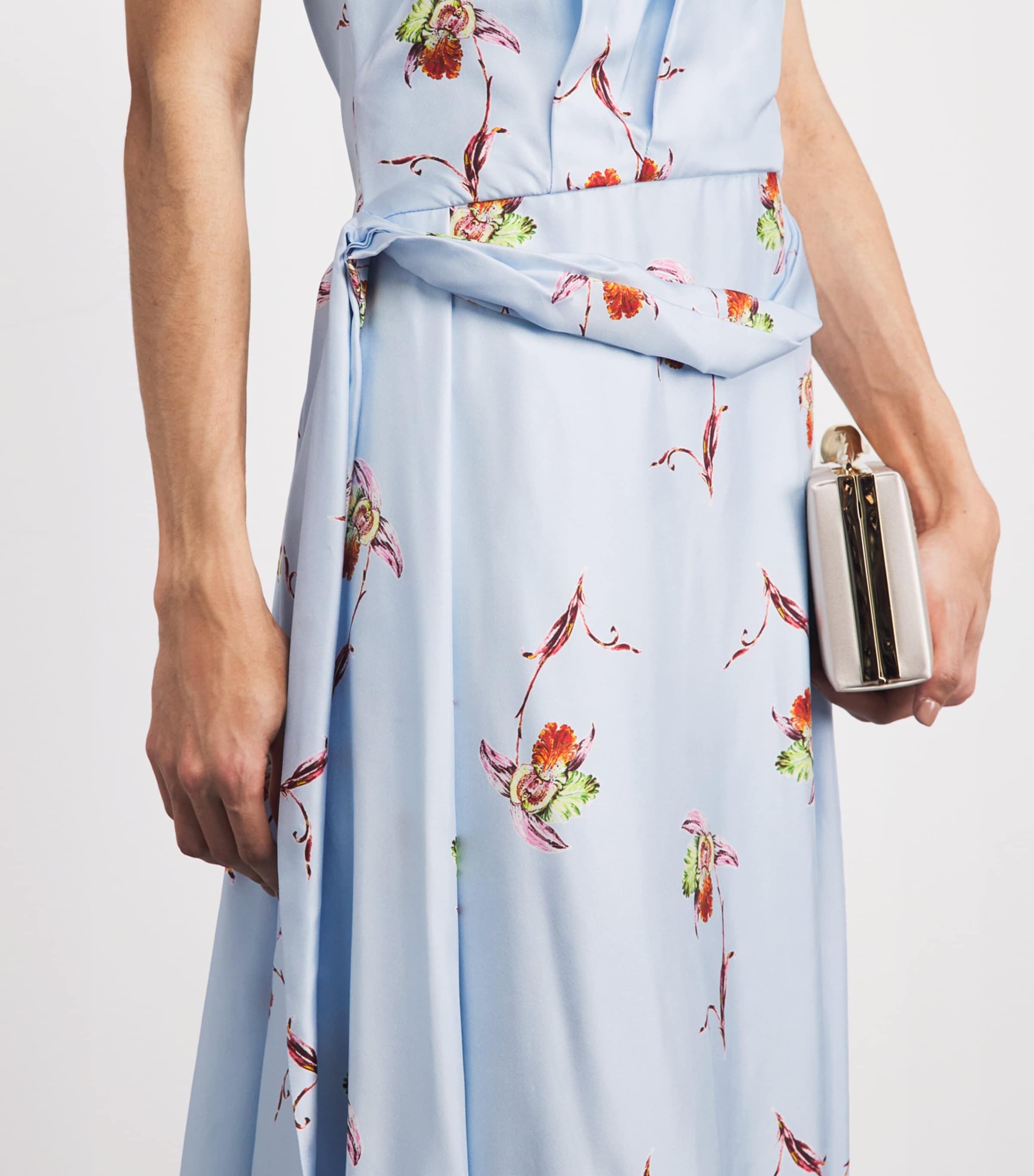Emilia Wickstead Womens Silk Twill Desde Maxi Dress Blue Lily Image 3