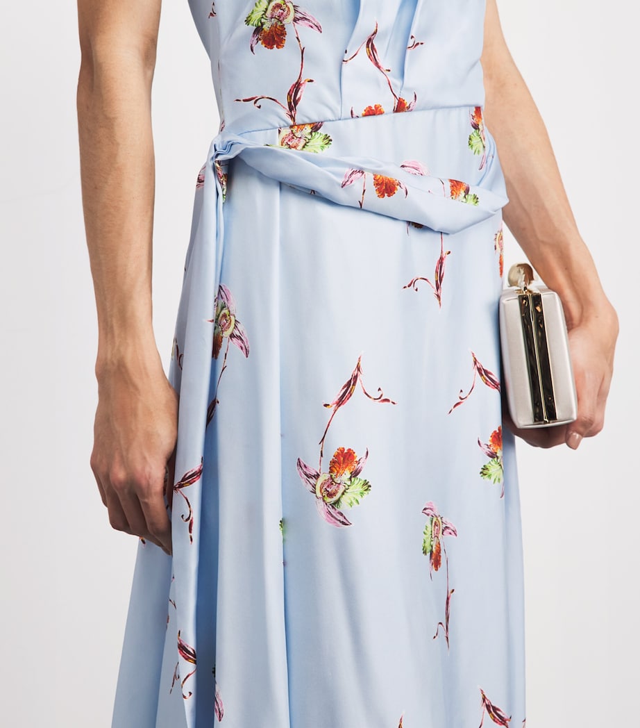 Emilia Wickstead Womens Silk Twill Desde Maxi Dress Blue Lily Image 3