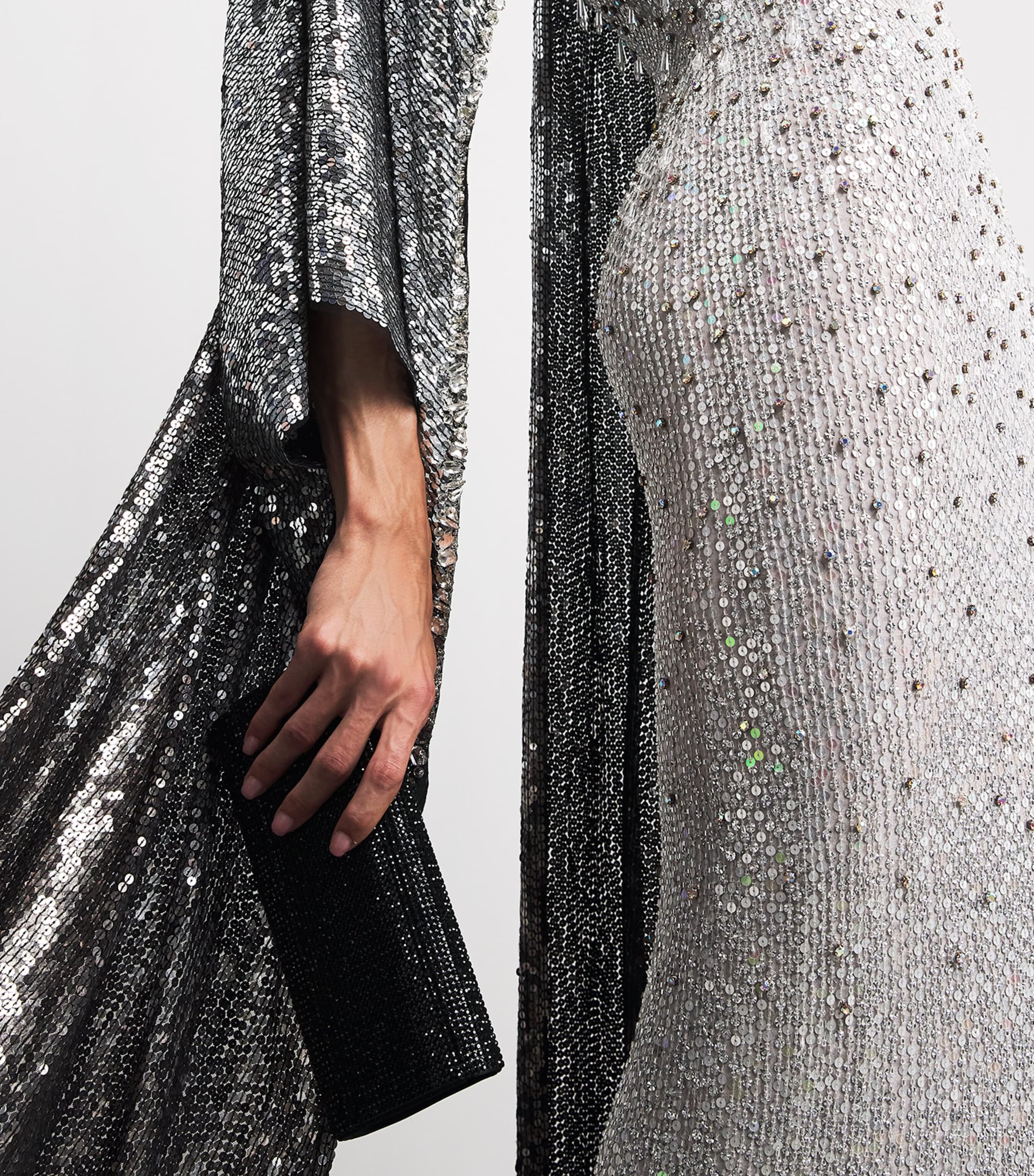 Sequin Cassia Cape Gown LIQUORICE 2033 Image 6