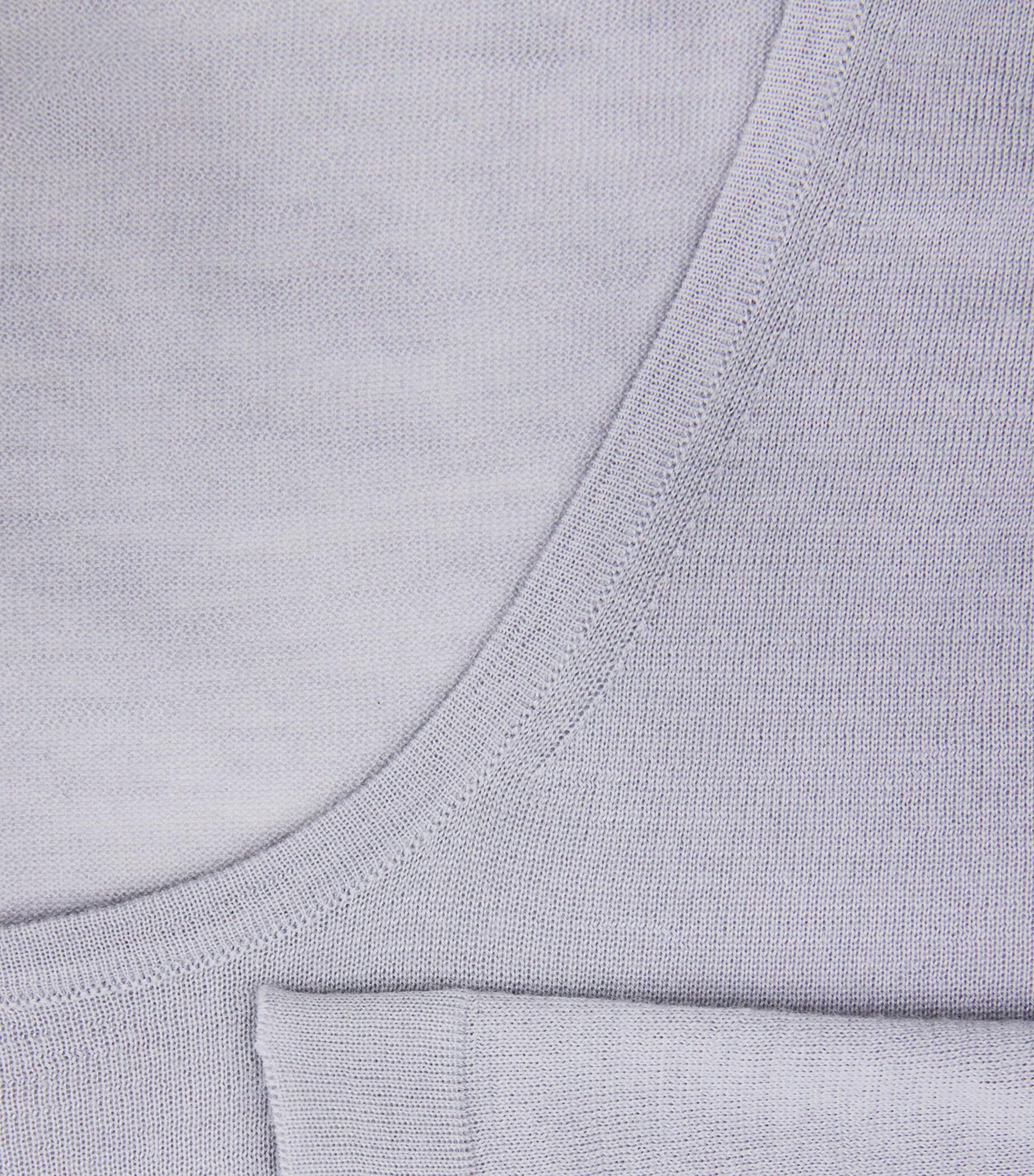 Colombo Womens Wool Cropped-Sleeve Sweater Light Blue Image 6