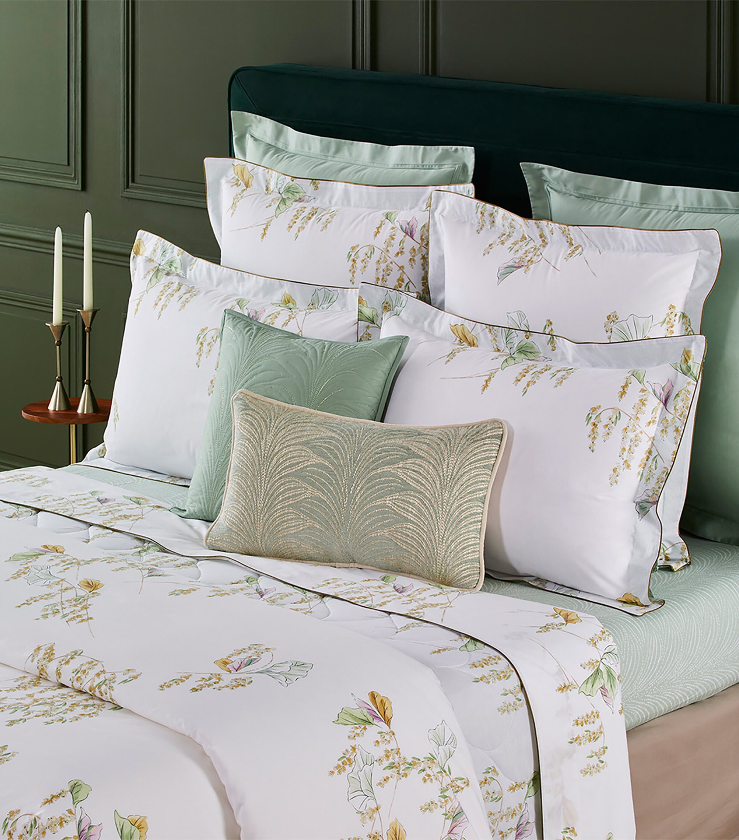 Yves Delorme Pollen King Fitted Sheet (150cm x 200cm) Multicoloured Image 2