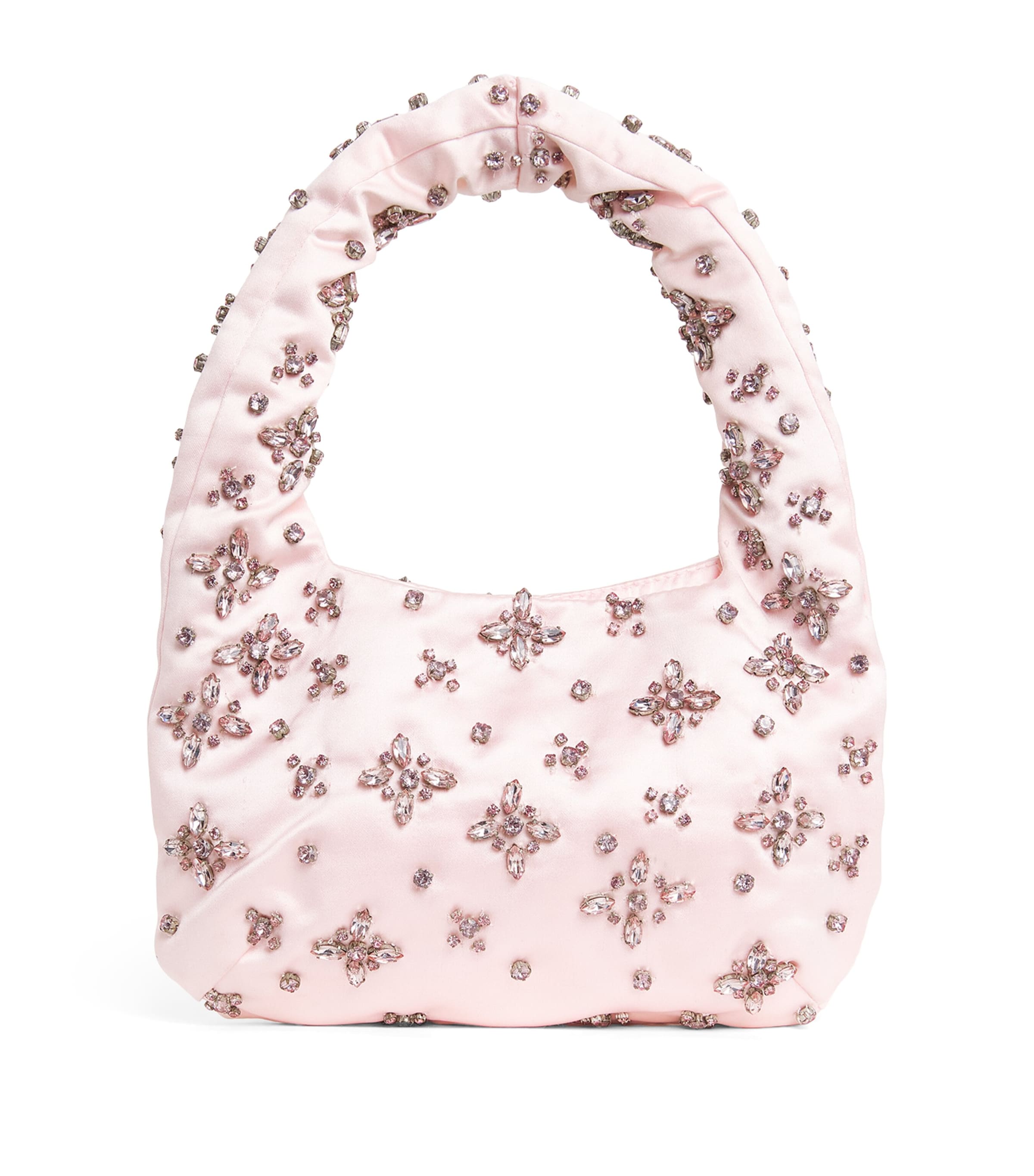 LoveShackFancy Mini Satin Rhinestone Serina Top-Handle Bag Pink Image 1