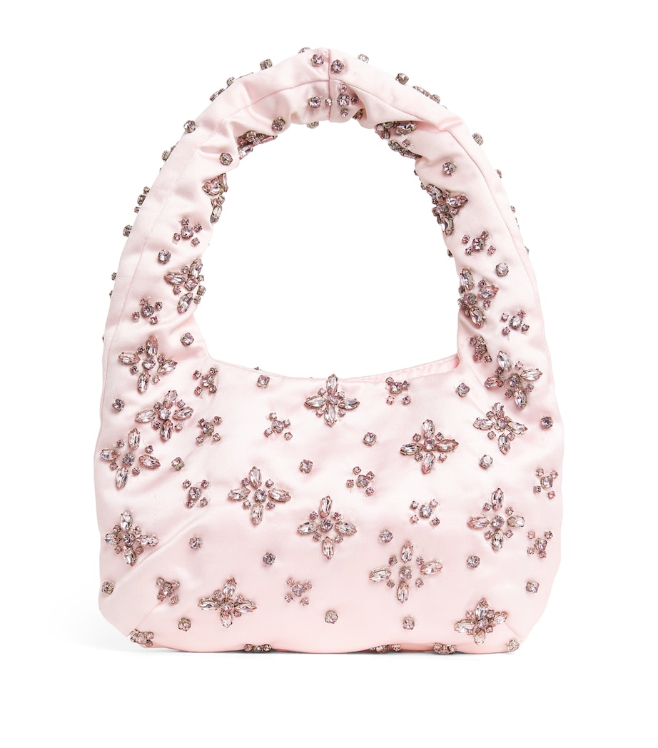 LoveShackFancy Mini Satin Rhinestone Serina Top-Handle Bag Pink Image 1