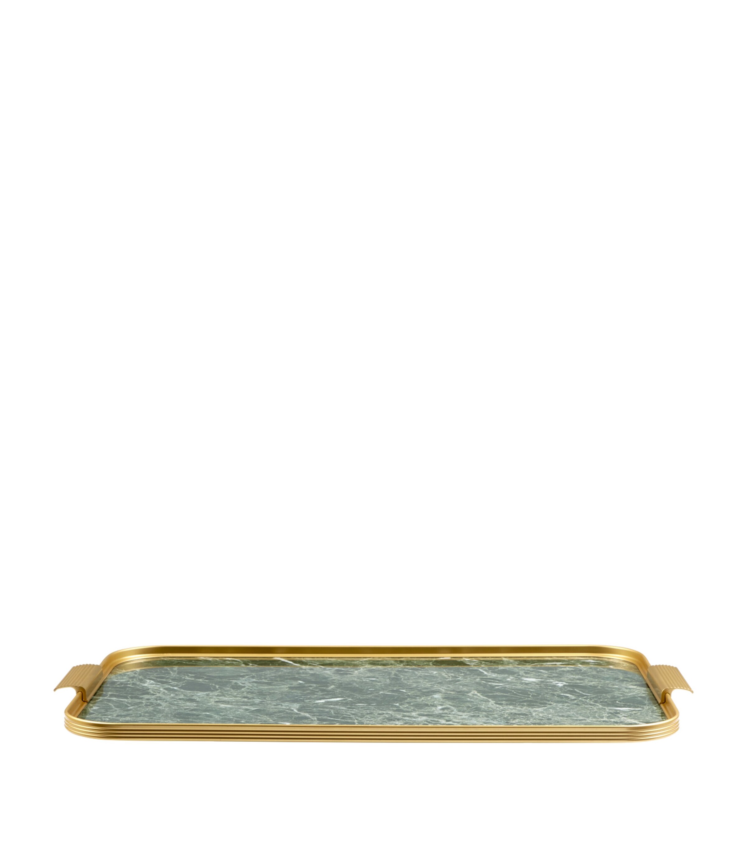 Marble Ribbed Tray GOLD W/ONYX MARBLE Image 2