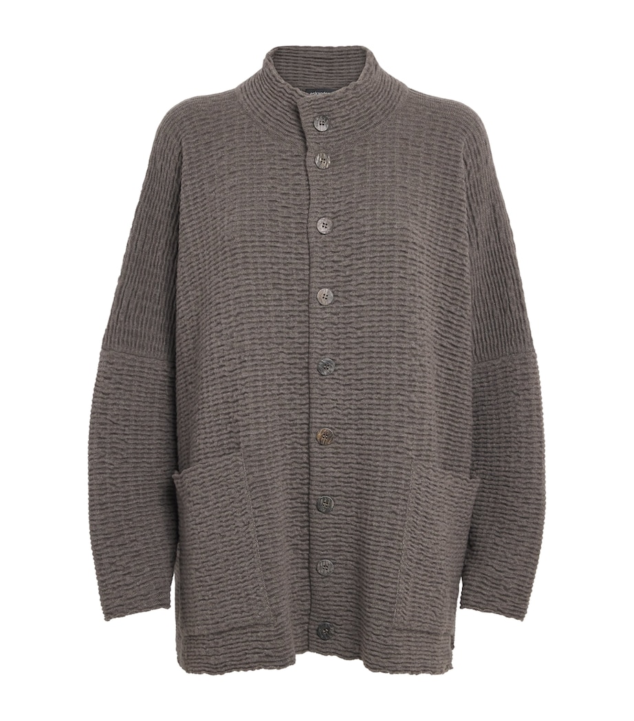 Cashmere Wide Cardigan BISON Image 1