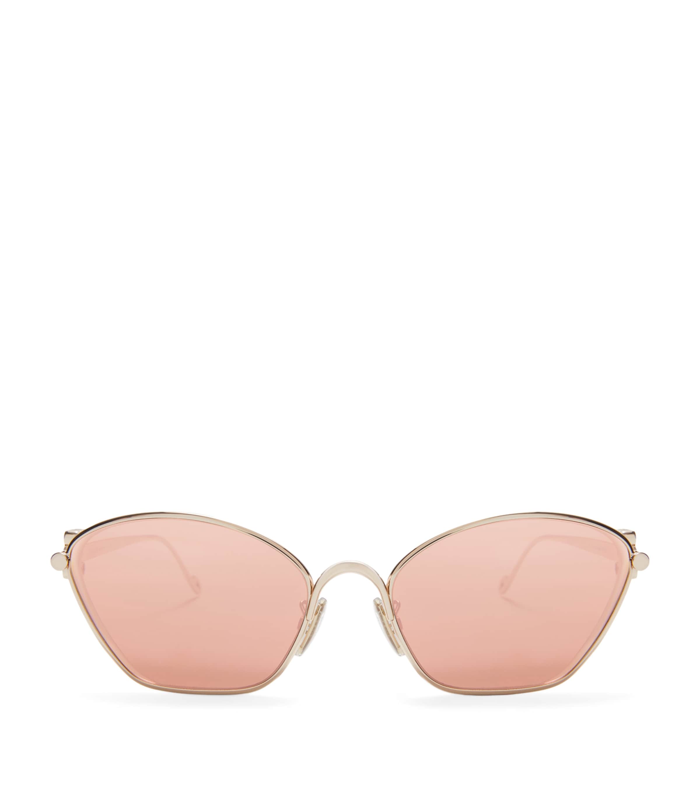 Loewe Anagram Hexagonal Sunglasses In Rose Gold