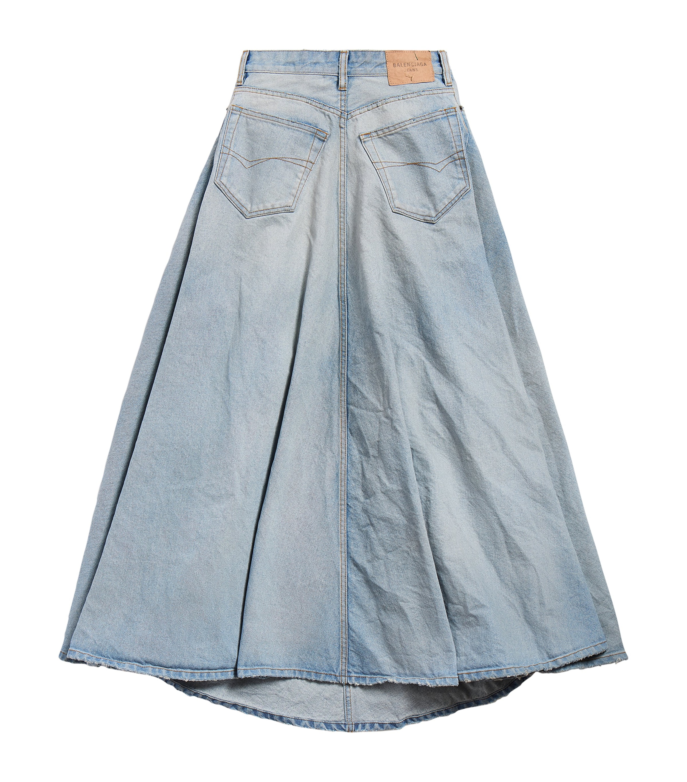 Denim Godet Maxi Skirt 4009 Image 5