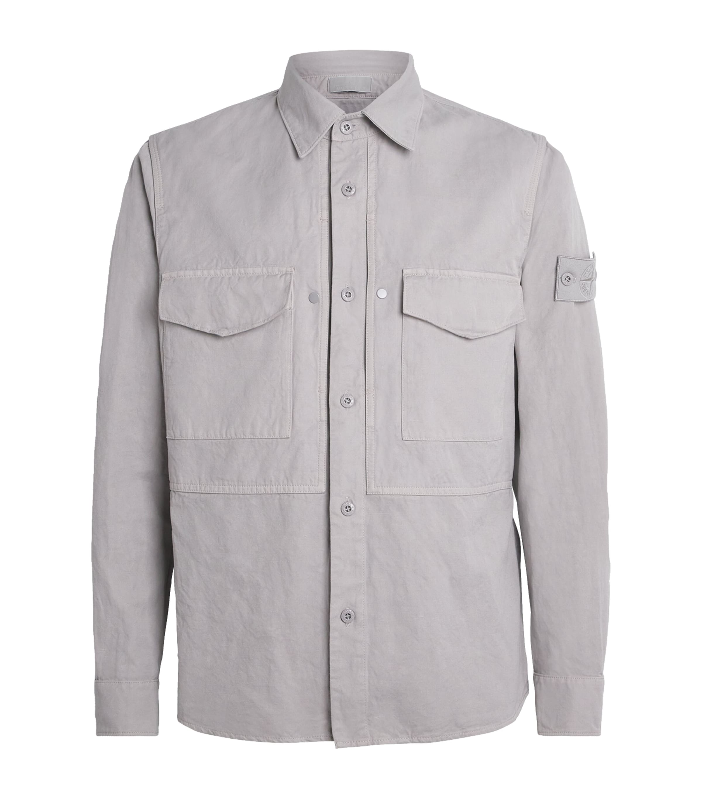 Stone Island Mens Canvas Ghost Overshirt Image 1