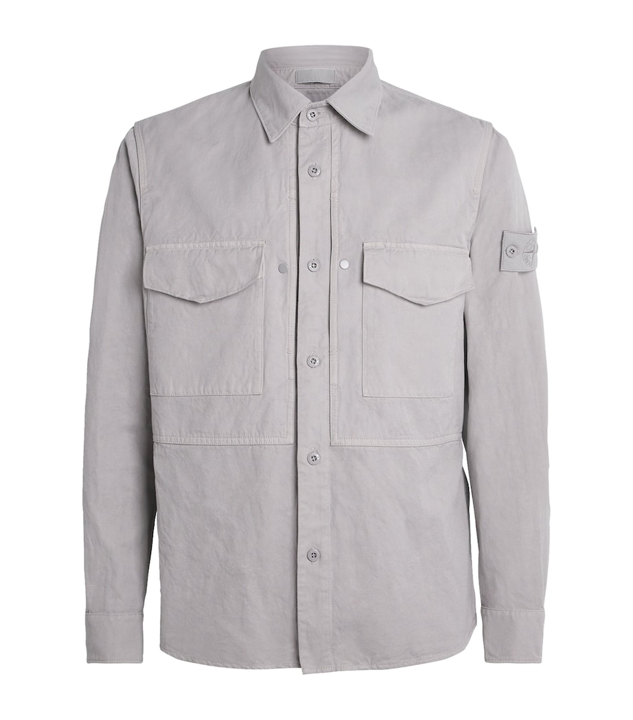 Stone Island Mens Canvas Ghost Overshirt Image 1
