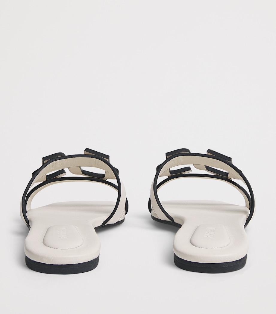 Leather Monogram Slides IVORY Image 4