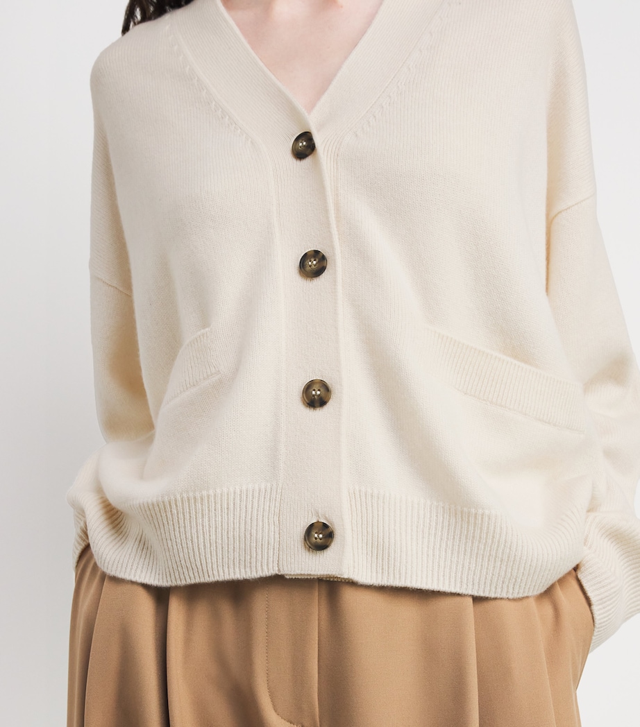 Le Kasha Womens Organic Cashmere Cardigan White Image 3