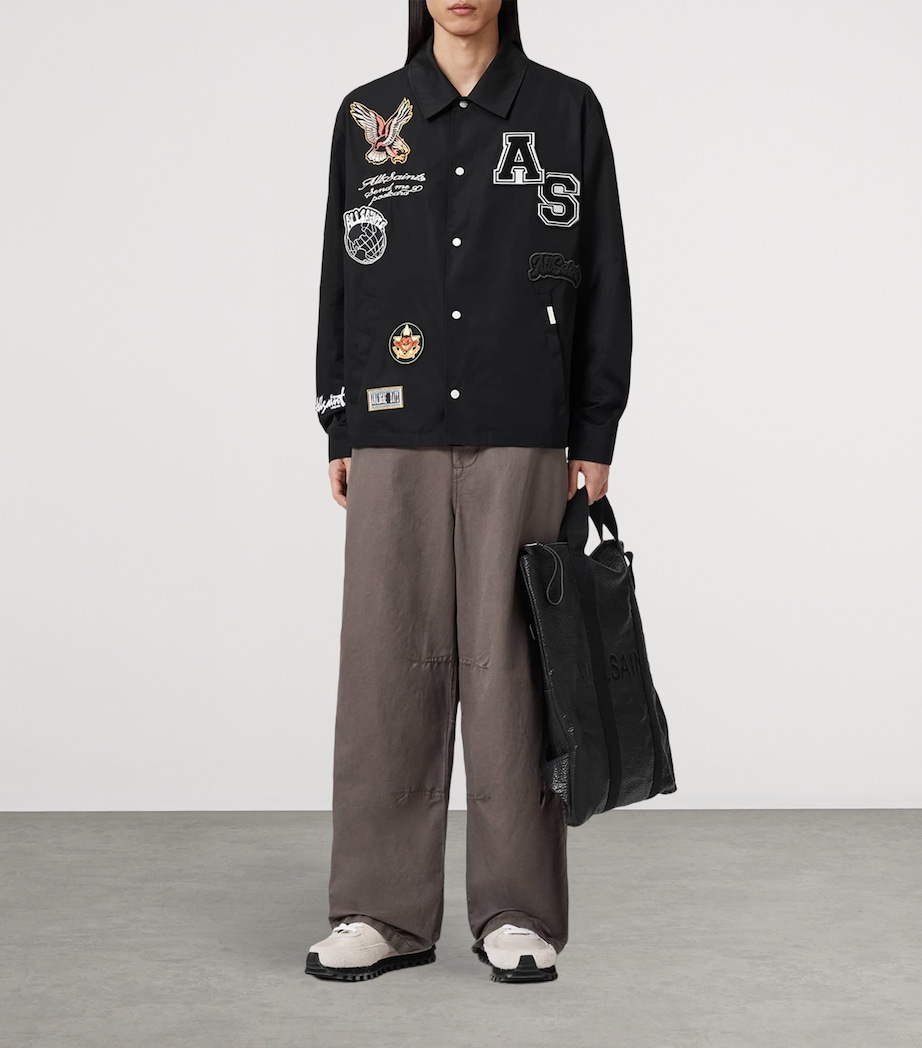 AllSaints Mens Soundman Coach Jacket Black Image 6