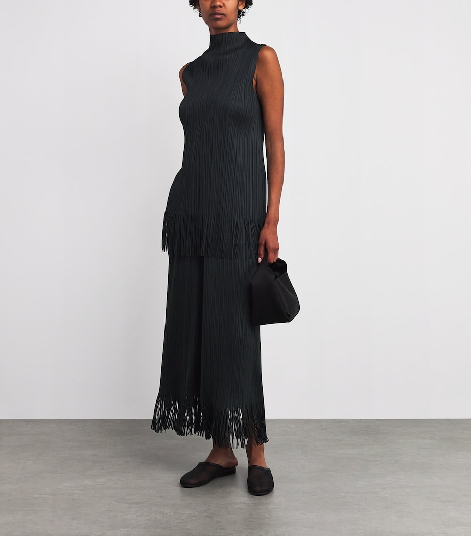 Wave Wide-Leg Trousers BLACK Image 2