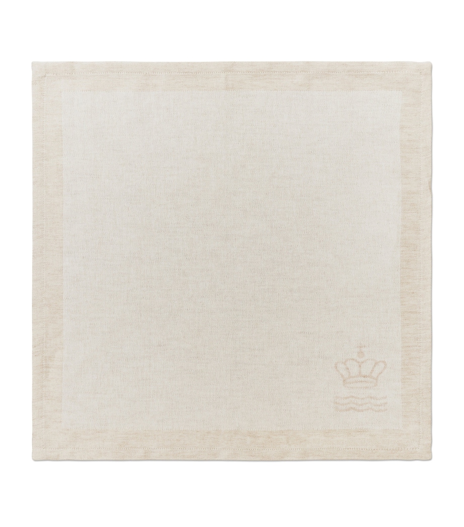 Set of 2 Jacquard Waves Napkins (45cm x 45cm) WHITE Image 3