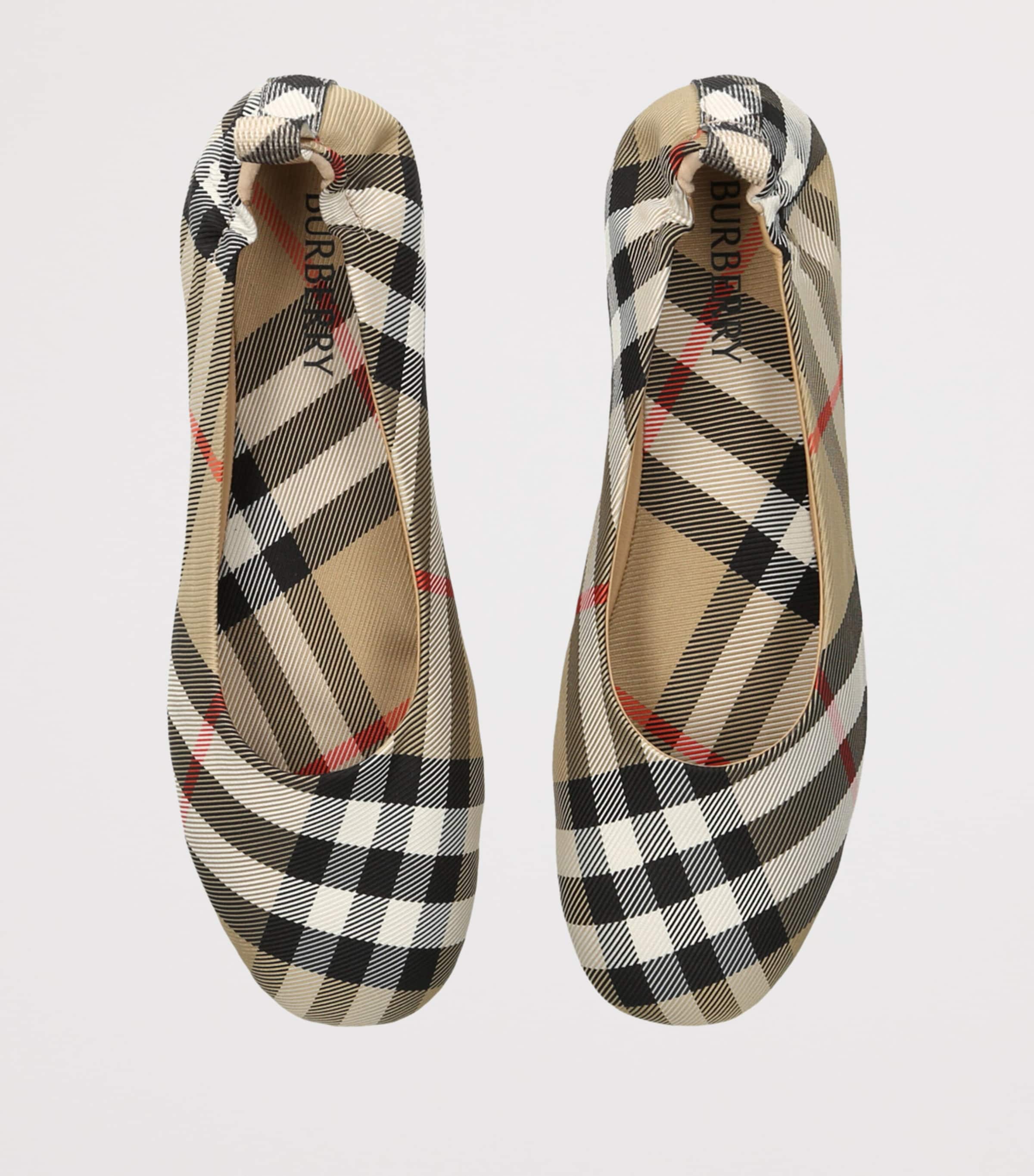 Check Ballet Flats BEIGE COMB Image 4