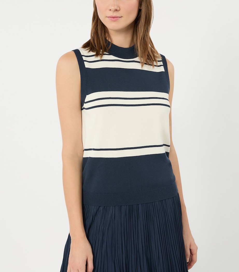 Weekend Max Mara Womens Knitted Stripe Tank Top Navy Image 4