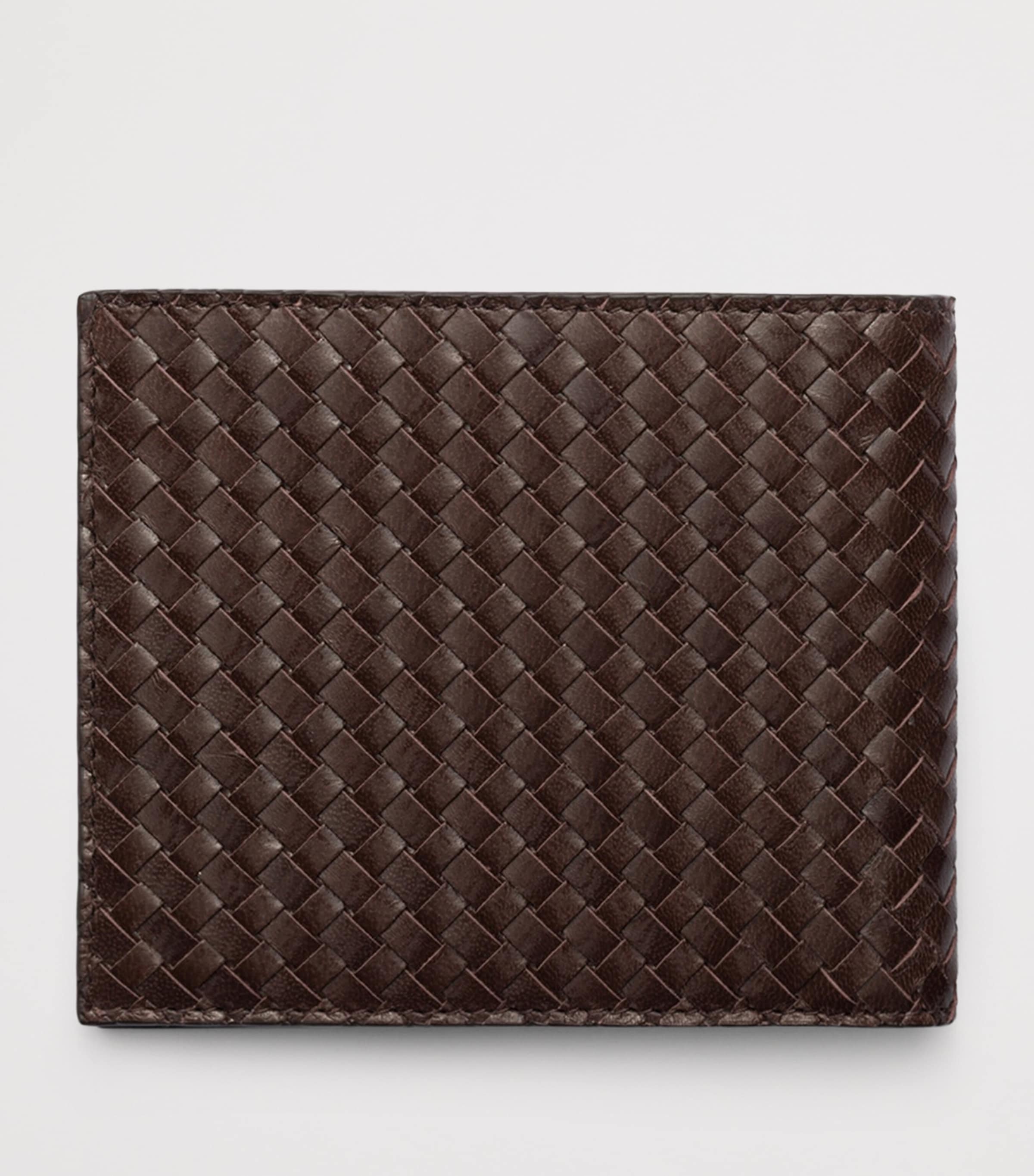 Prada Leather Woven Wallet Brown Image 3