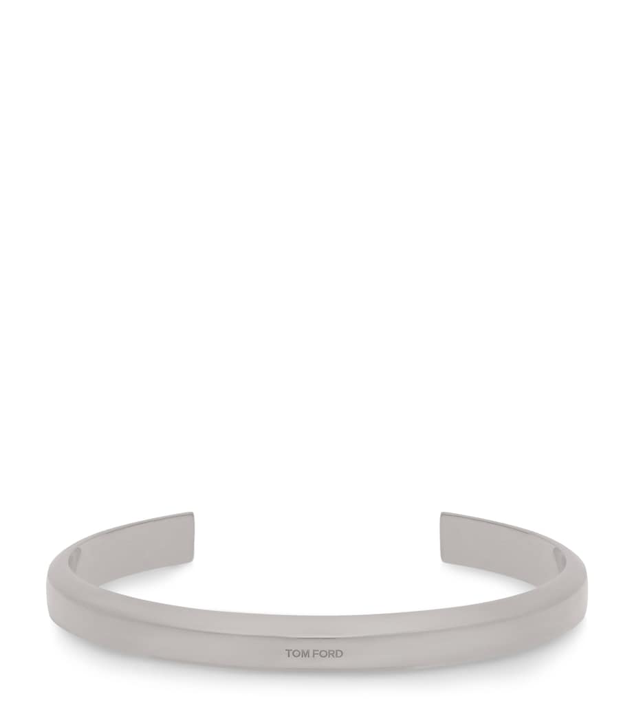 Silver Logo-Engraved Bangle TAA Image 1