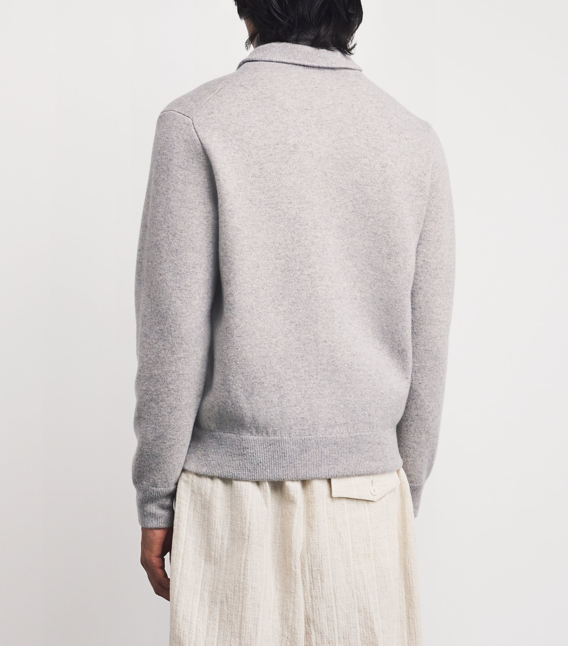 Wool-Blend Knitted Bomber Jacket 915BC Image 4