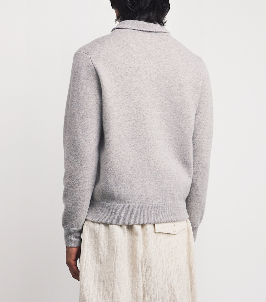Wool-Blend Knitted Bomber Jacket 915BC Image 4
