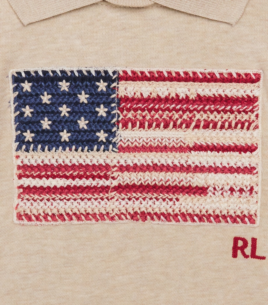 Ralph Lauren Kids Cotton American Flag Sweatshirt (7-14 Years) Expedition Dune Hthr Image 3