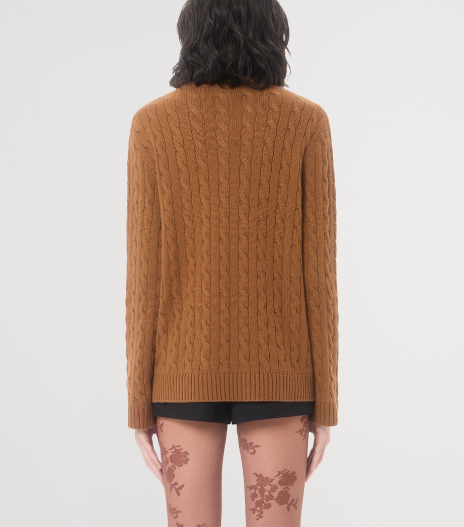 Valentino Womens Cashmere Cable-Knit Sweater Image 5