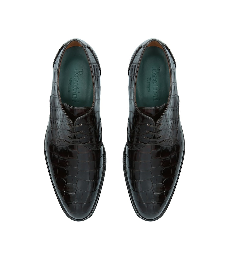 Crocodile Leather Derby Shoes DARK BROWN Image 4
