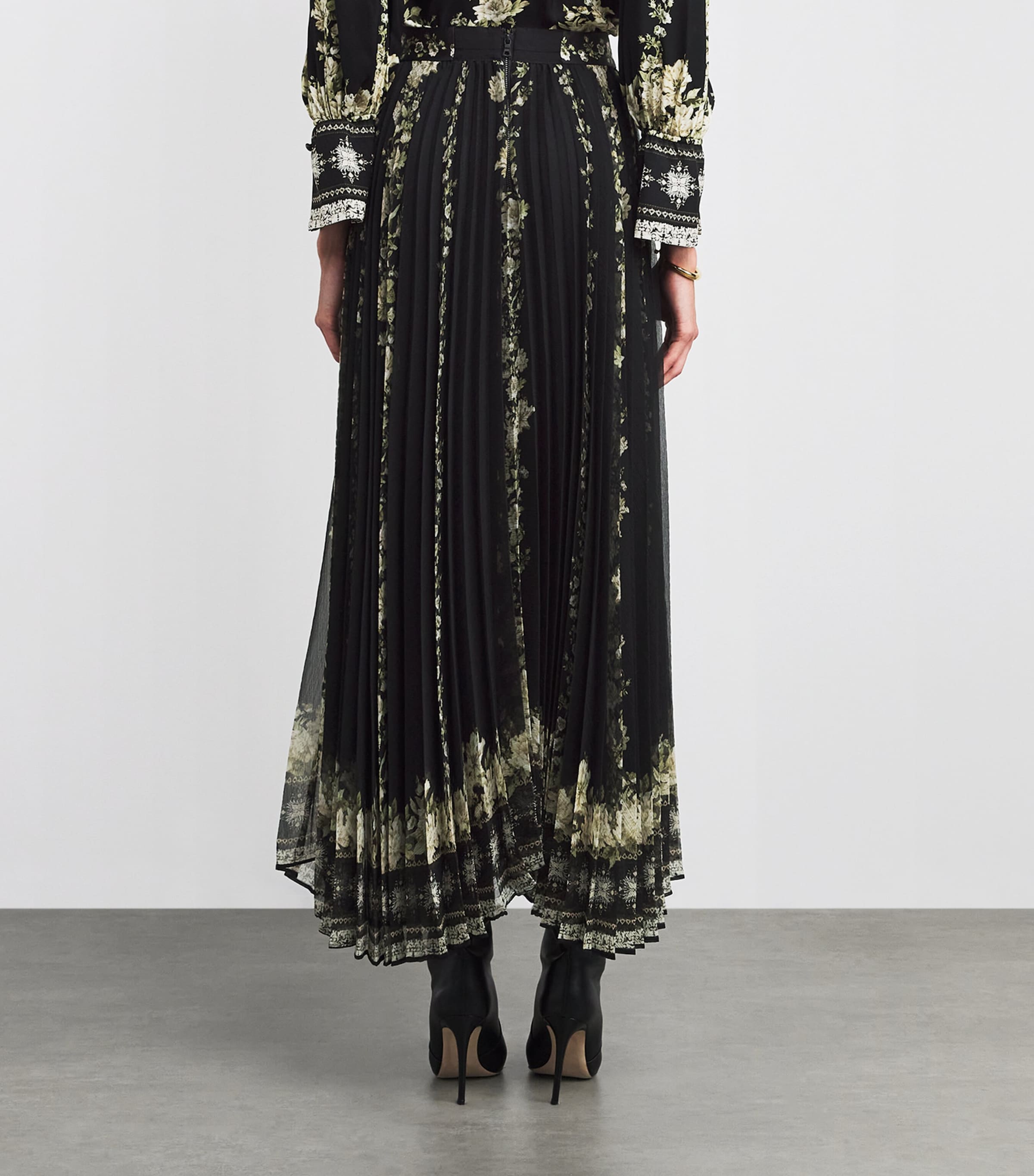 Floral Pleated Katz Maxi Skirt G078 FREE FALLING Image 4