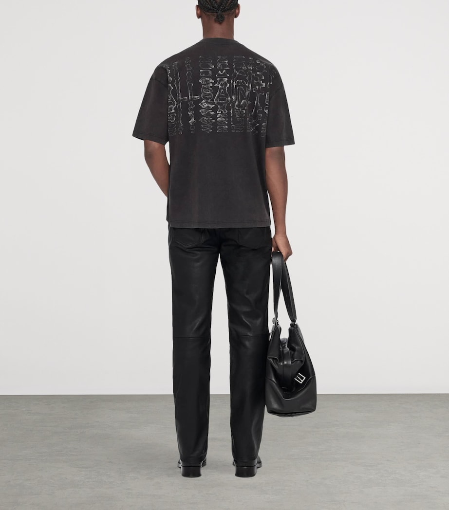 AllSaints Mens Organic Cotton Roller T-Shirt Washed Black Image 7
