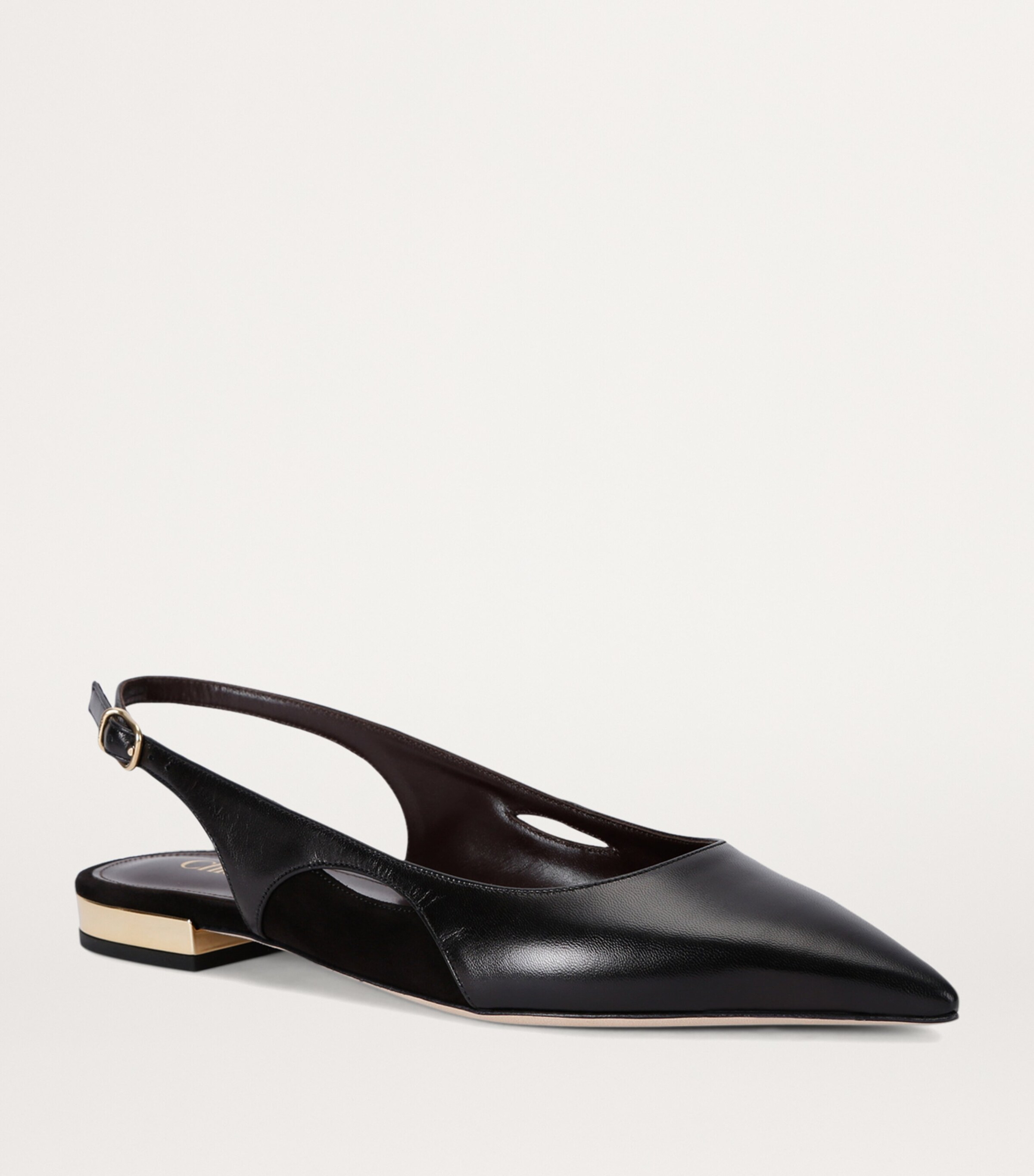 Chloé Leather Saada Slingback Flats Black Image 3