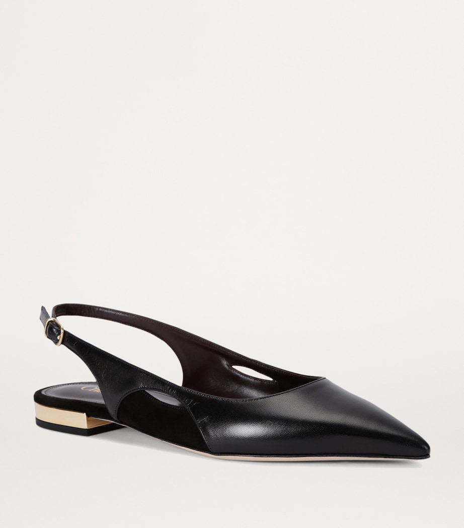 Chloé Leather Saada Slingback Flats Black Image 3