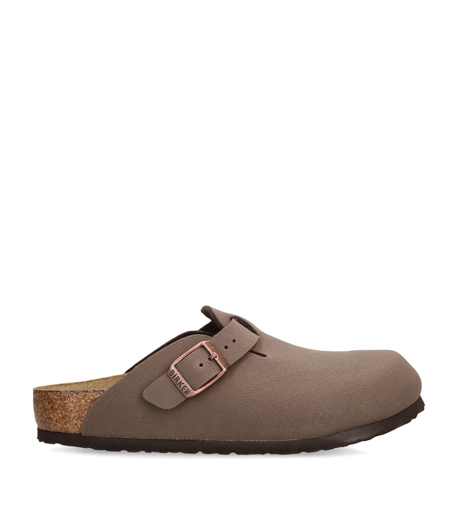 Faux Leather Boston Kids Clogs DARK BROWN Image 1