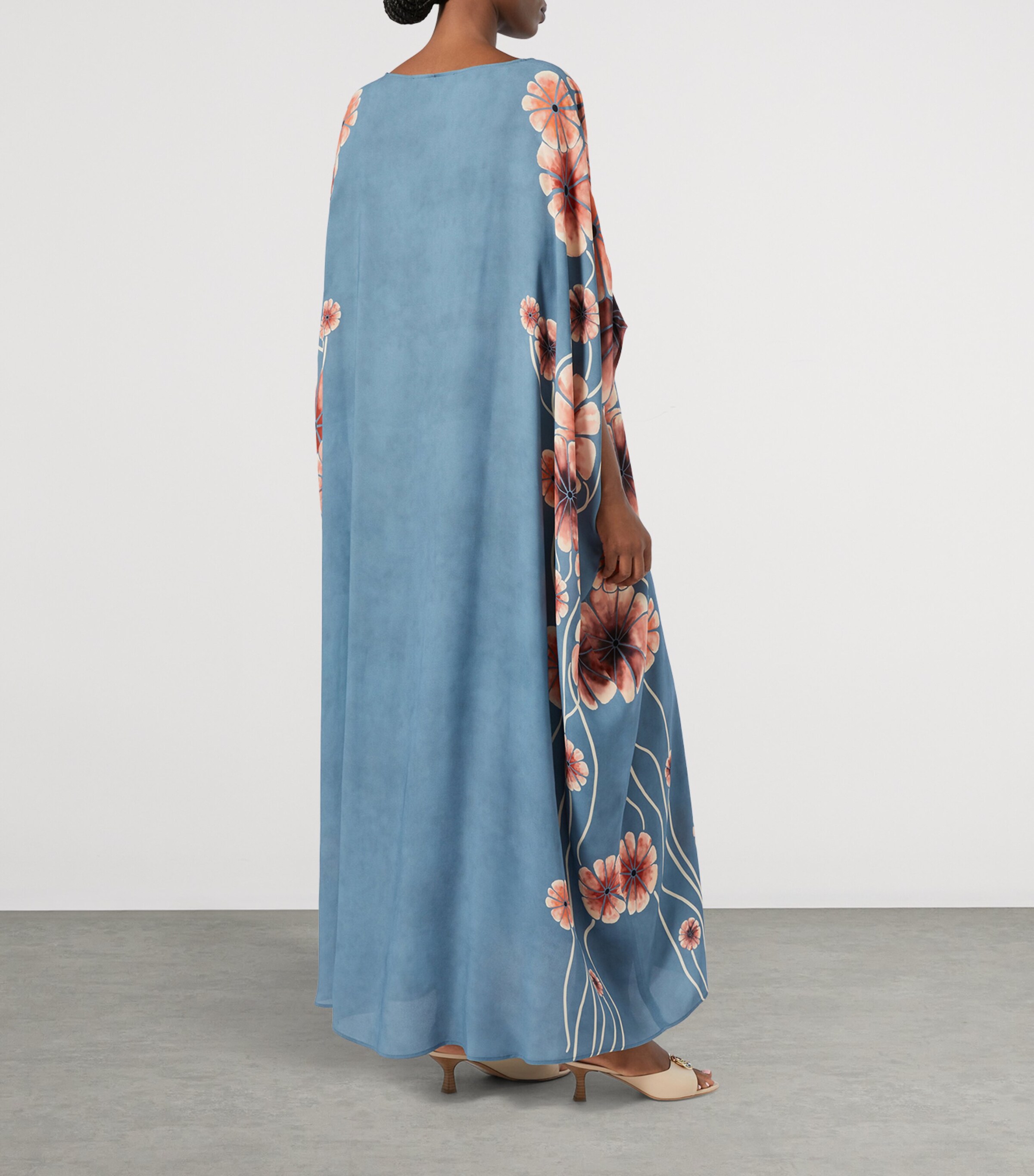 x Maccapani Flowers Kaftan Maxi Dress BLUE AZURE Image 3