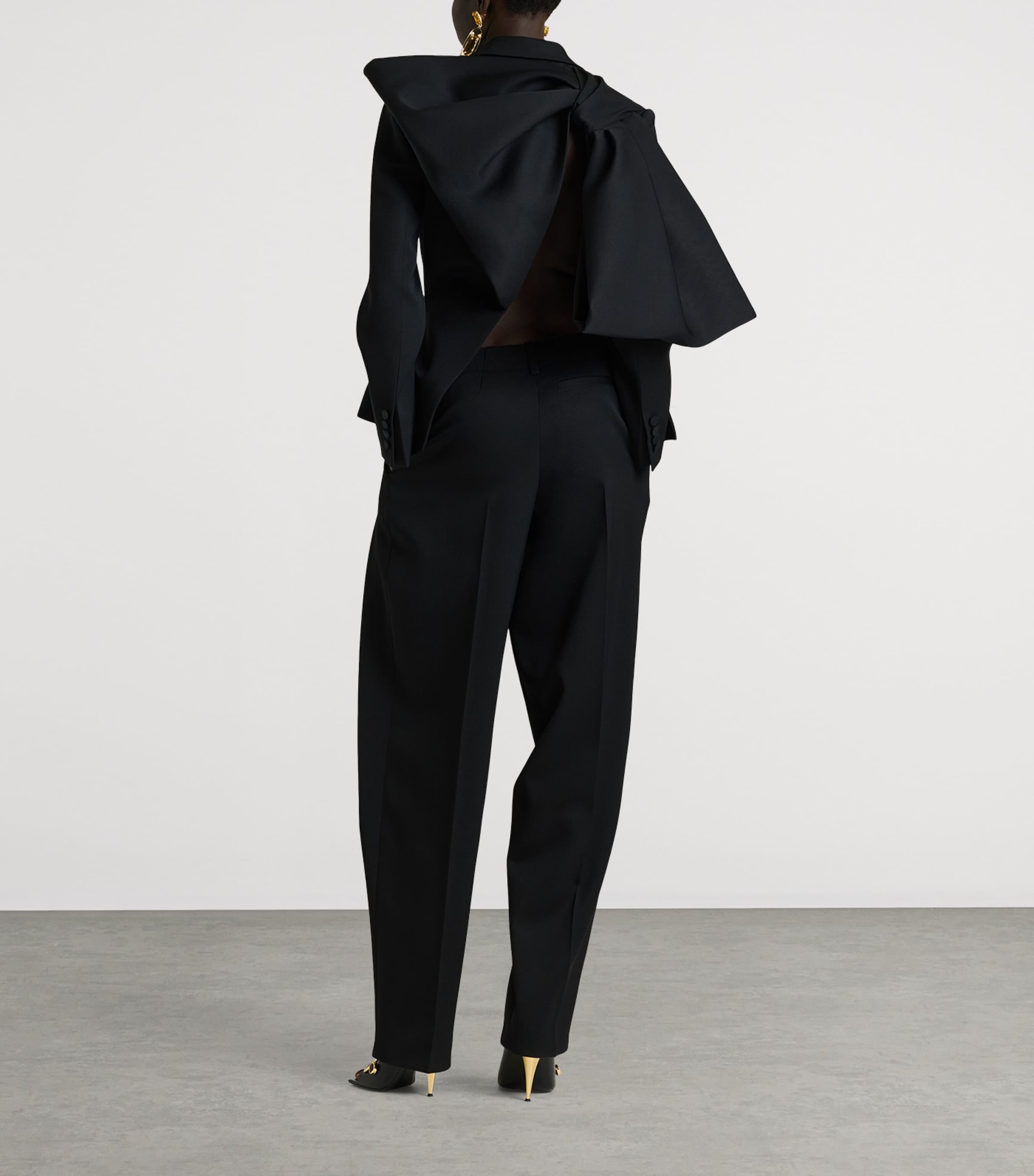 Givenchy Womens Wool Bow Slashed Blazer Image 5
