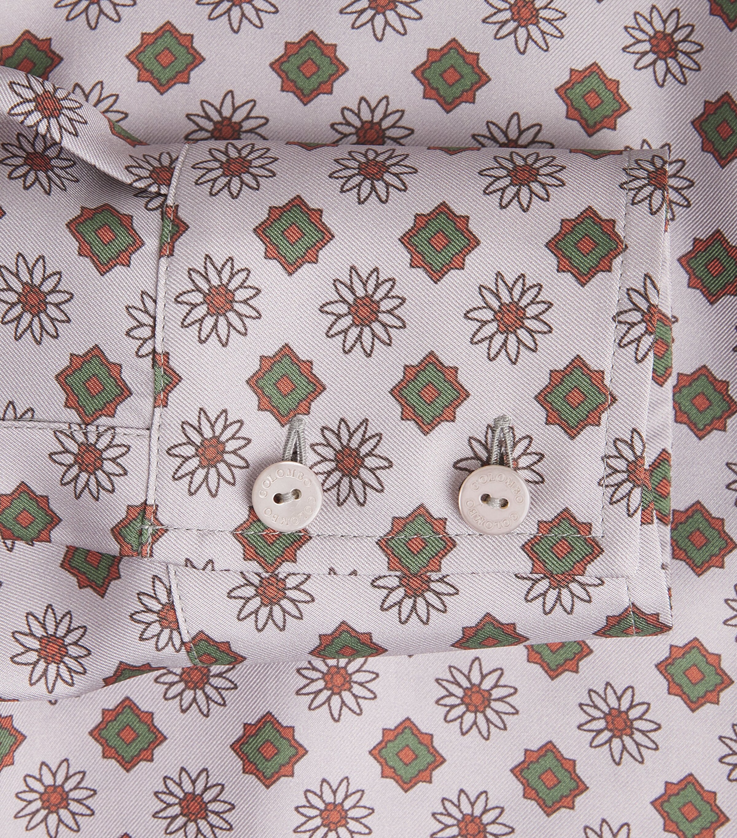 Colombo Womens Silk Twill Printed Shirt Edelweiss Print Image 6
