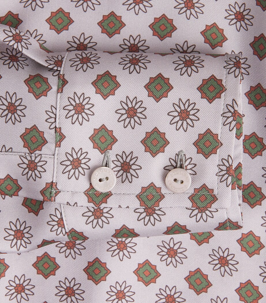 Colombo Womens Silk Twill Printed Shirt Edelweiss Print Image 6