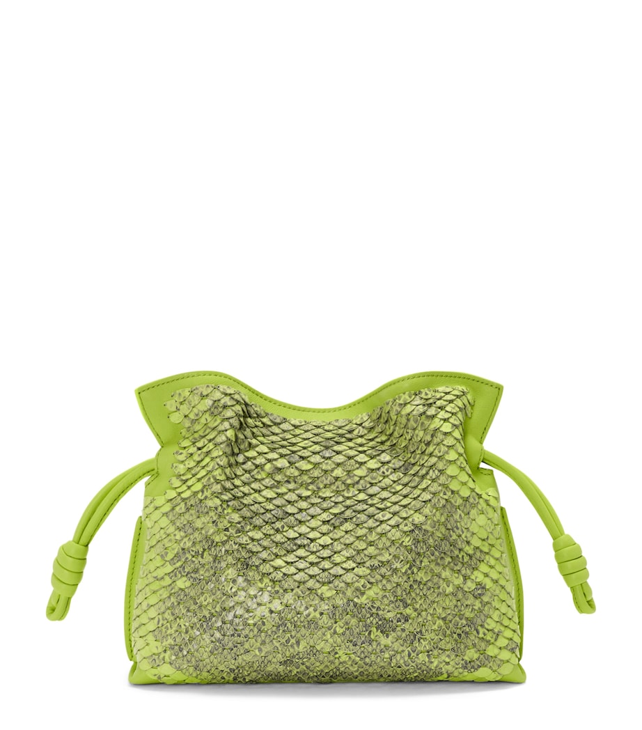 Mini Snakeskin Scales Flamenco Clutch GREEN BEAN Image 1