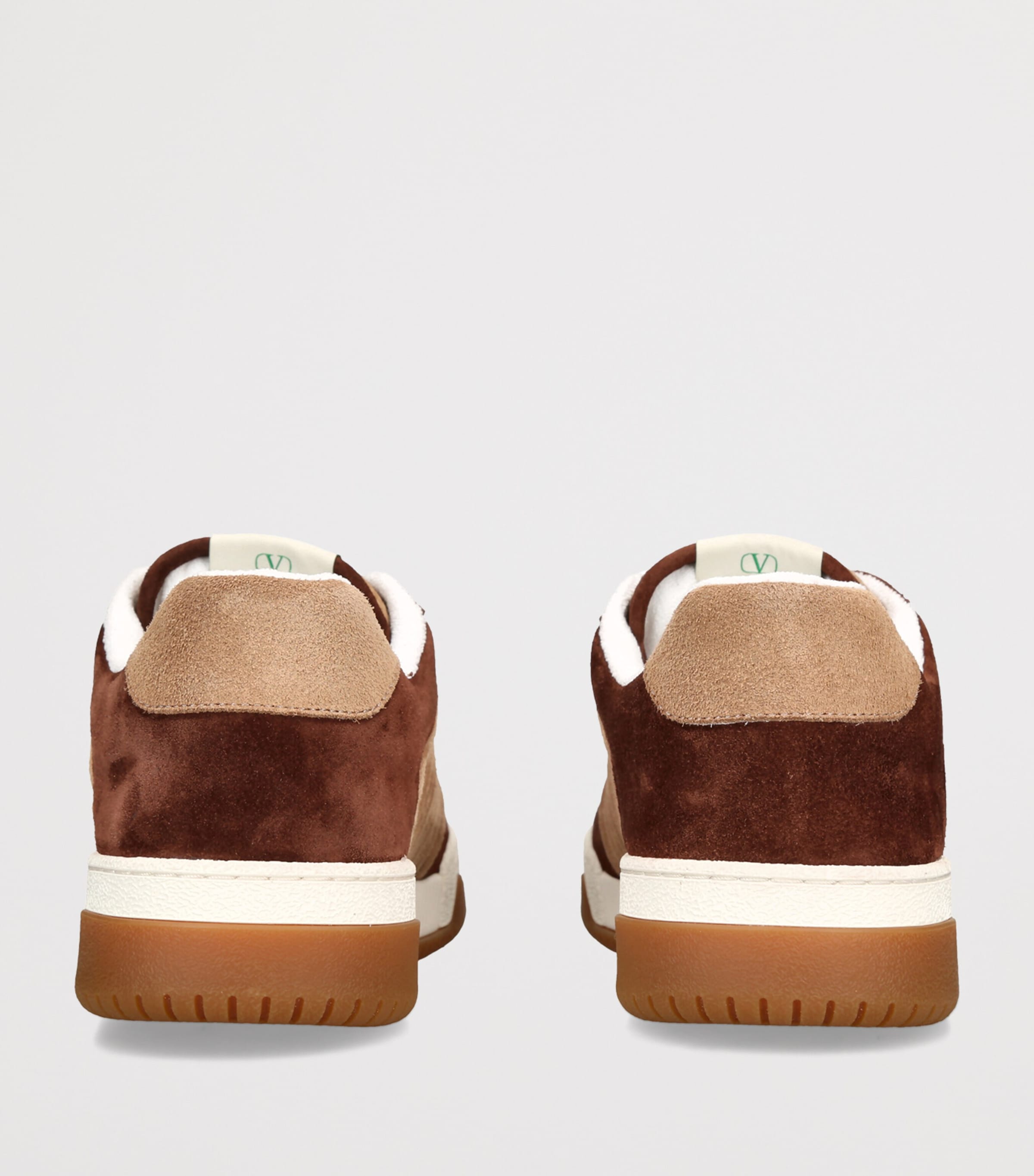 Valentino Garavani Leather-Suede Sparry Sneakers Mid Brown Image 4