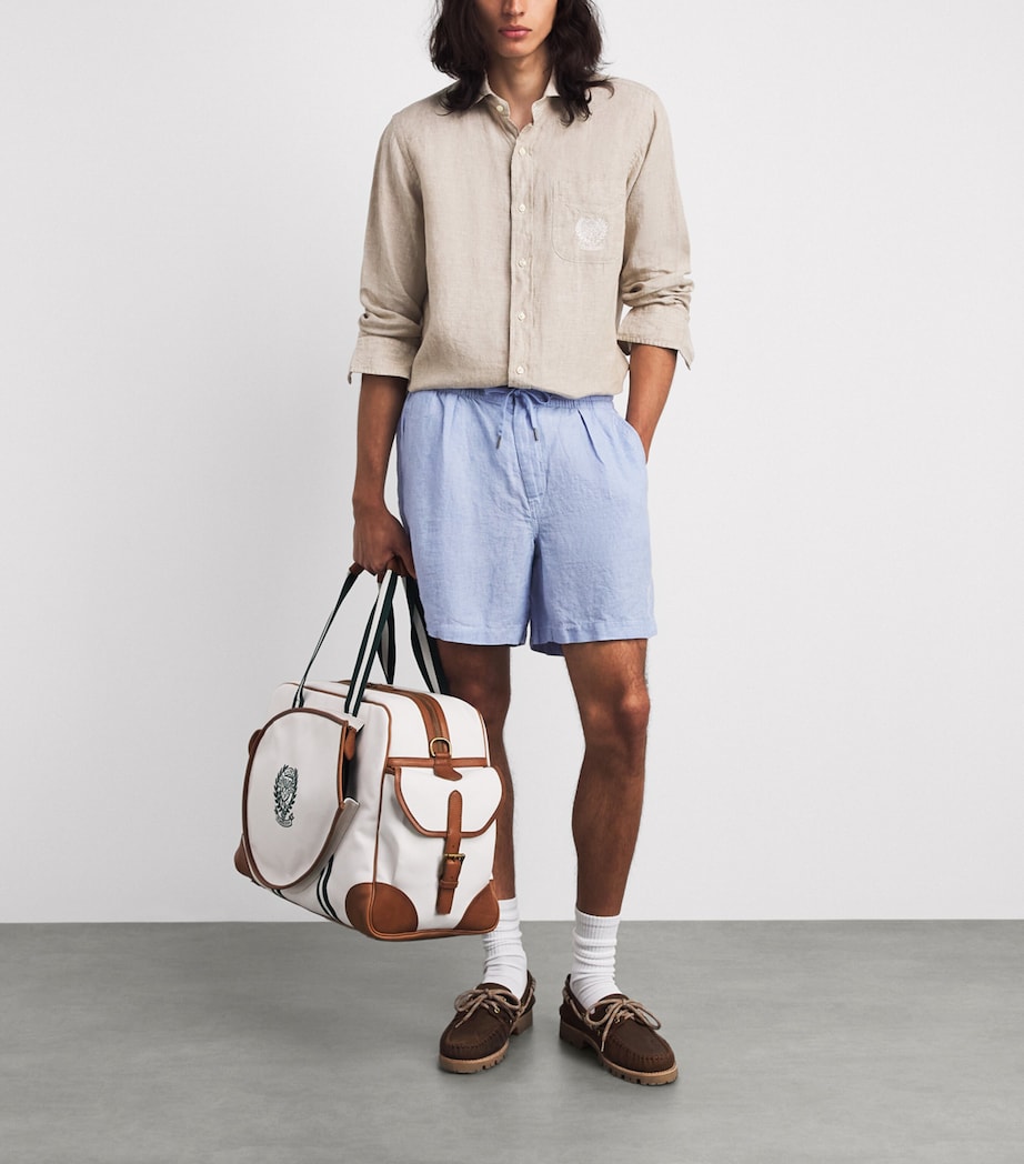 Polo Ralph Lauren Mens x Wimbledon Linen Shorts Office Blue Image 2
