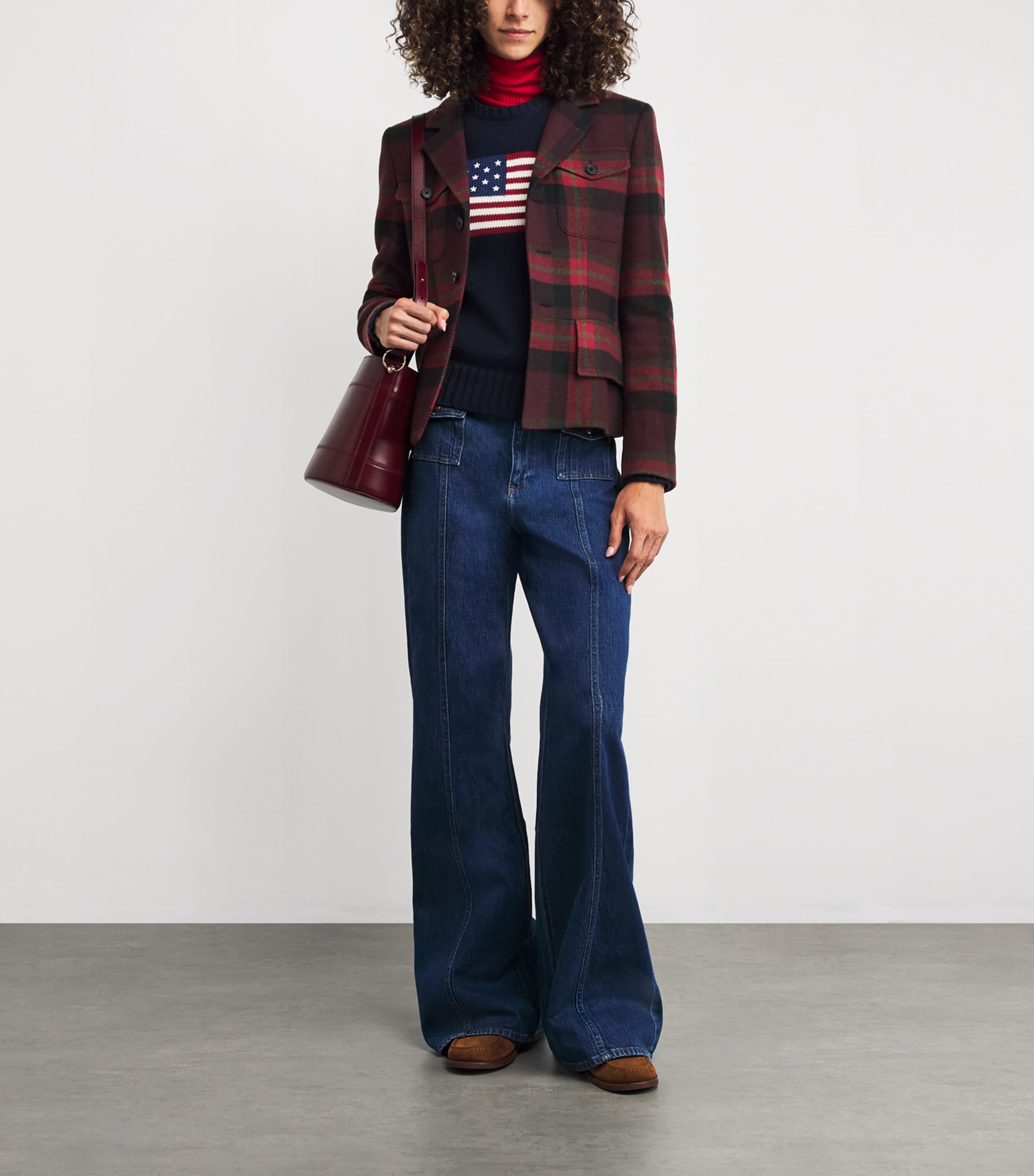 Wool-Blend Check Jacket 1967 RED MULTI PLAID Image 2