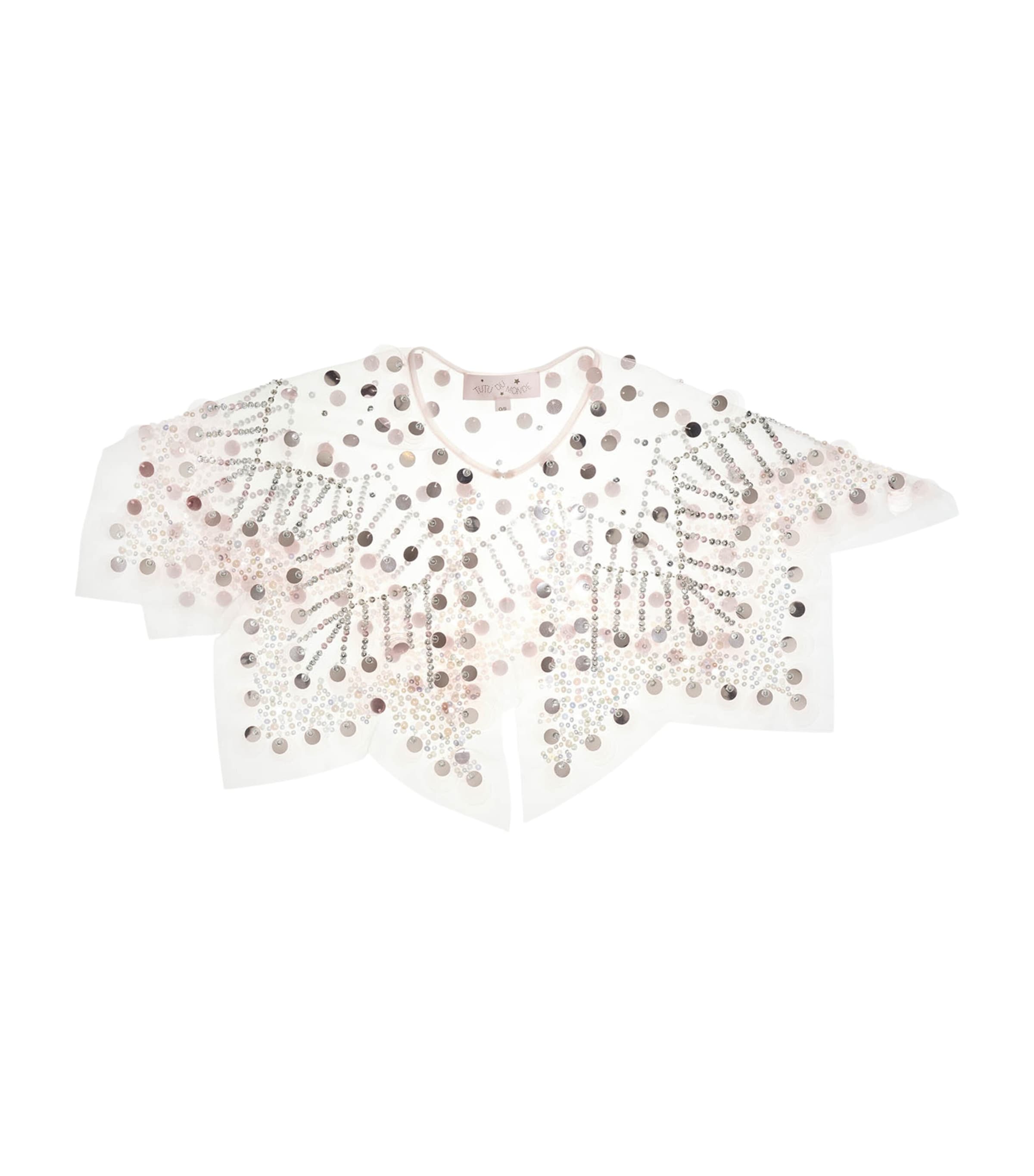 Tulle Embellished Royal Debut Cape PINK CLOUD Image 1