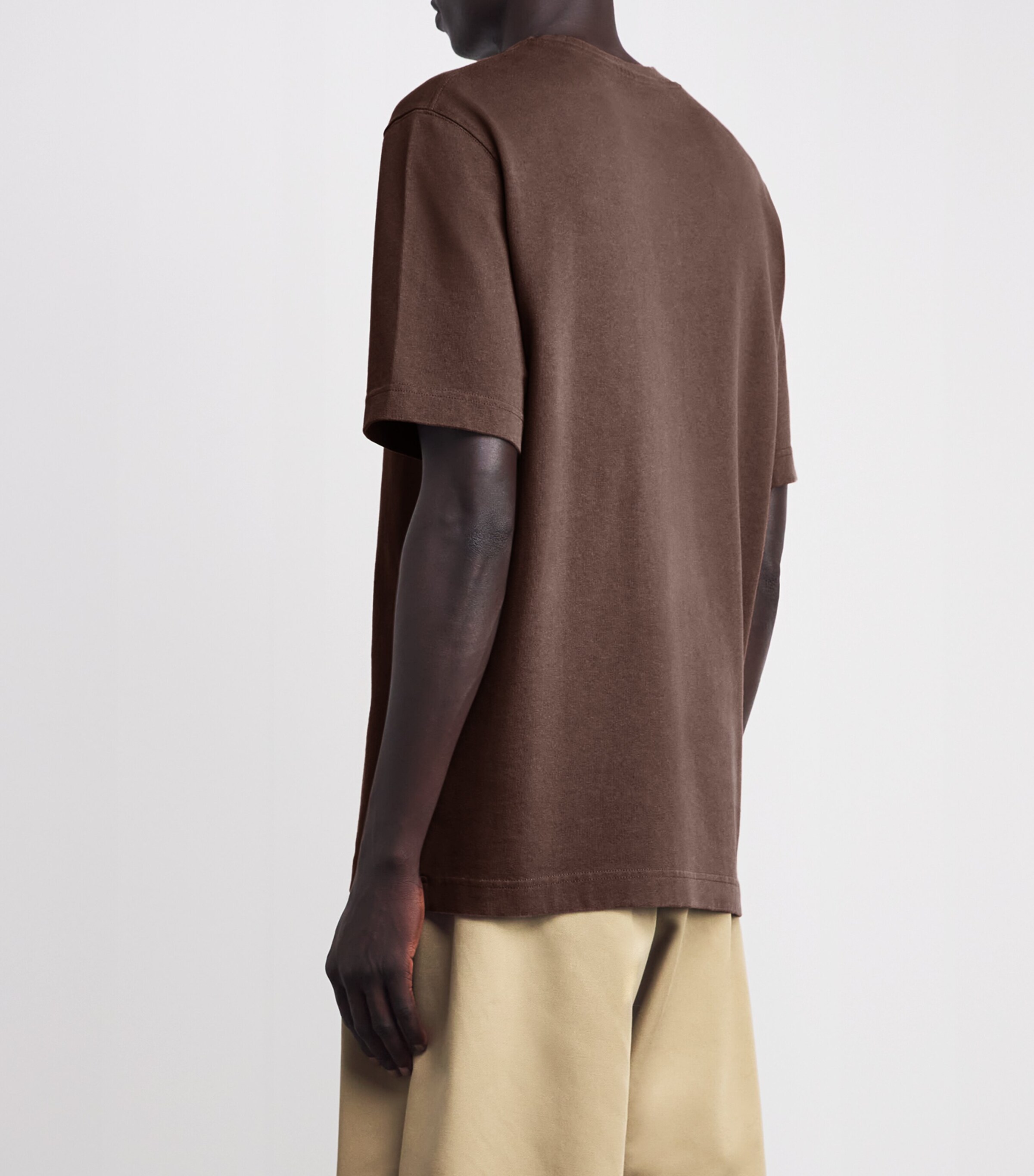 Jacquemus Mens Grosgrain Logo T-Shirt Dark Brown Image 4