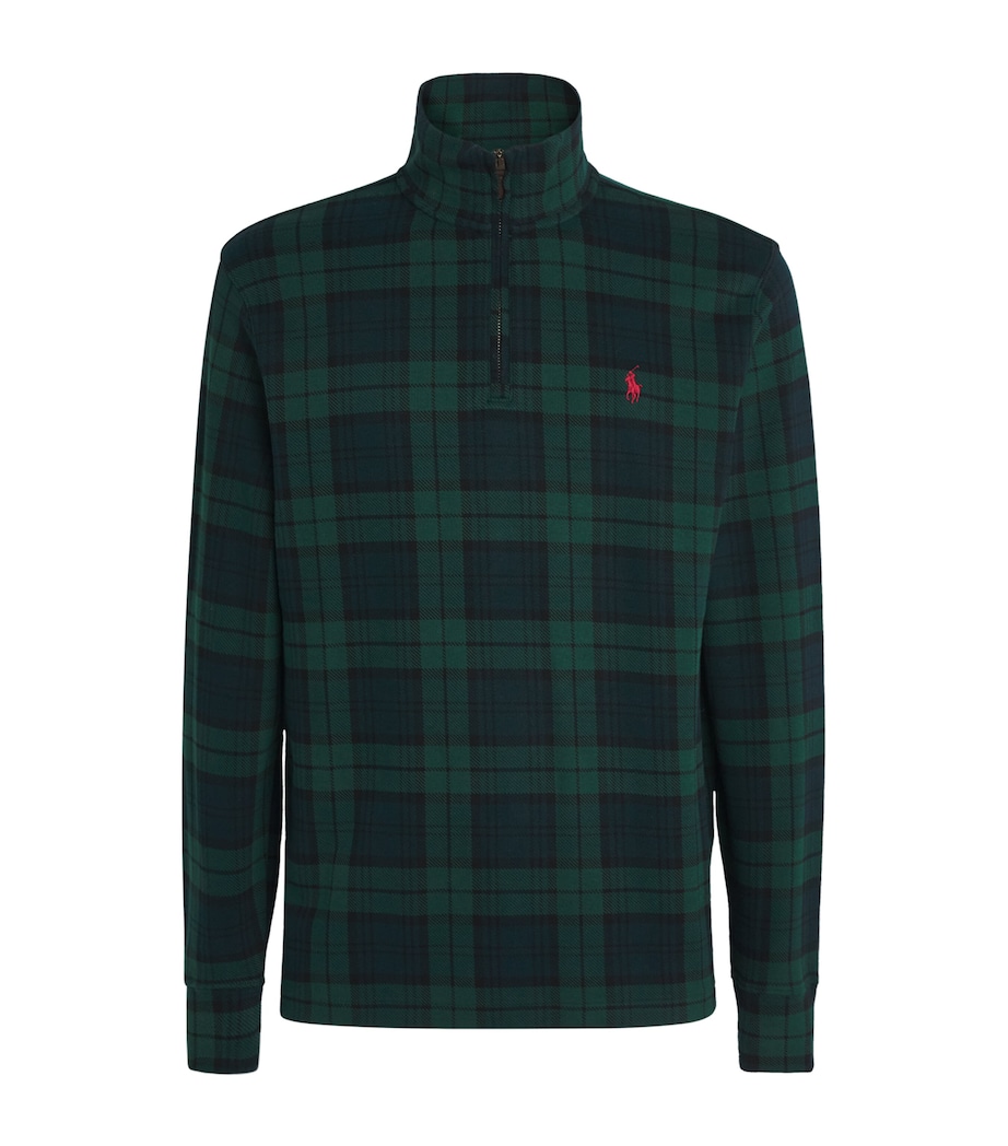 Cotton Tartan Quarter-Zip Sweatshirt MULTI Image 1