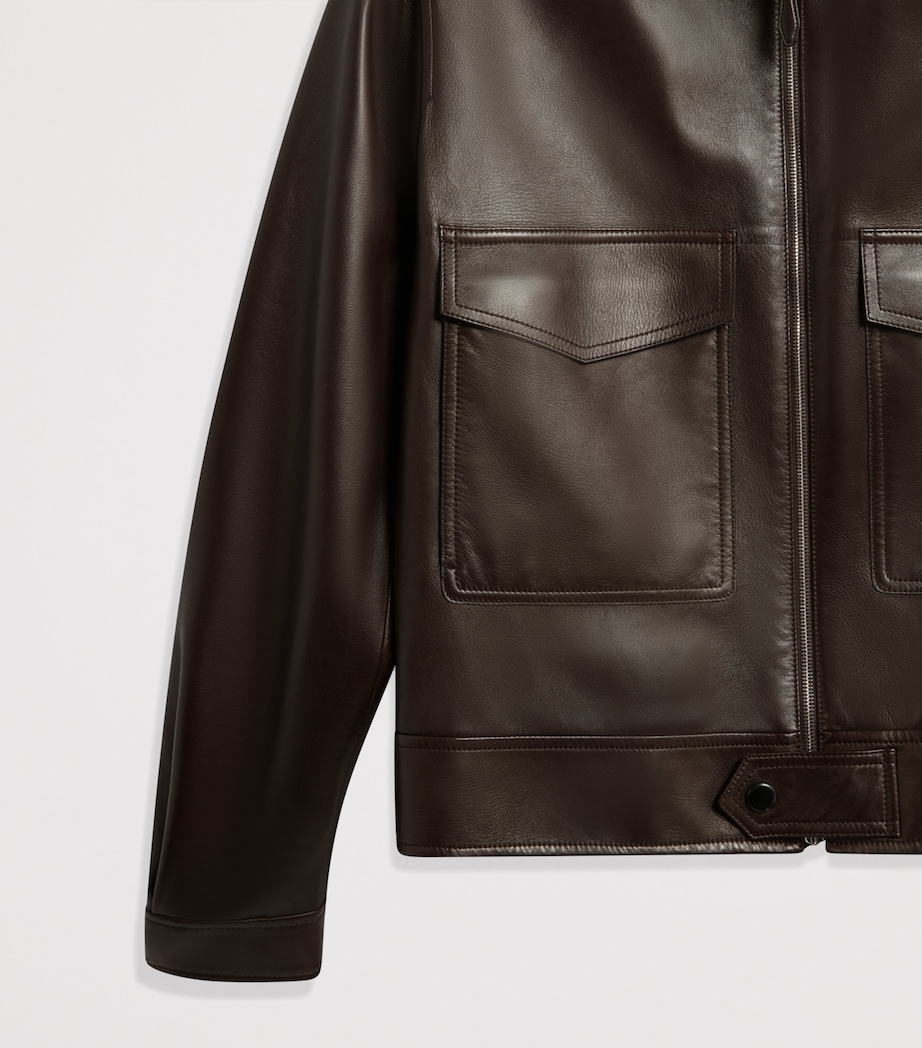 Leather Flight Jacket 203COFFEE Image 5