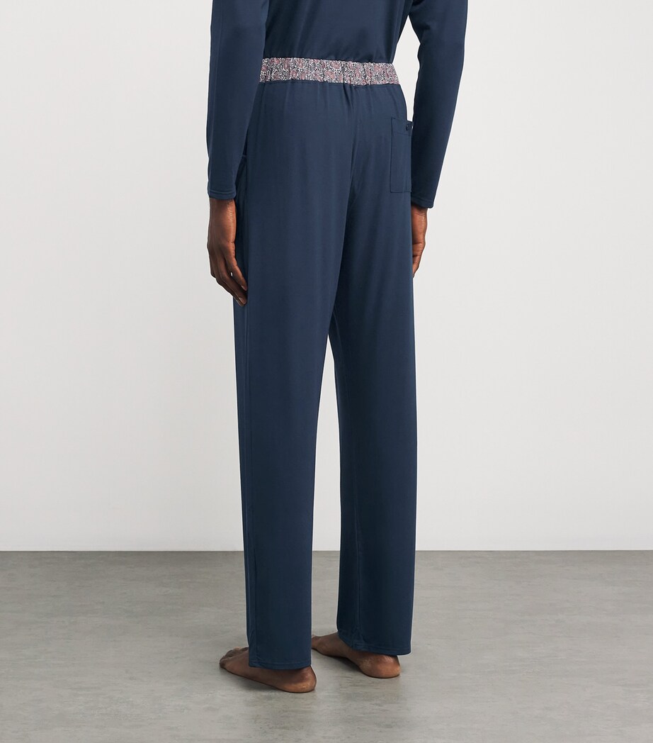 Contrast Waist Pyjama Trousers NAVY/HENRY RED Image 4