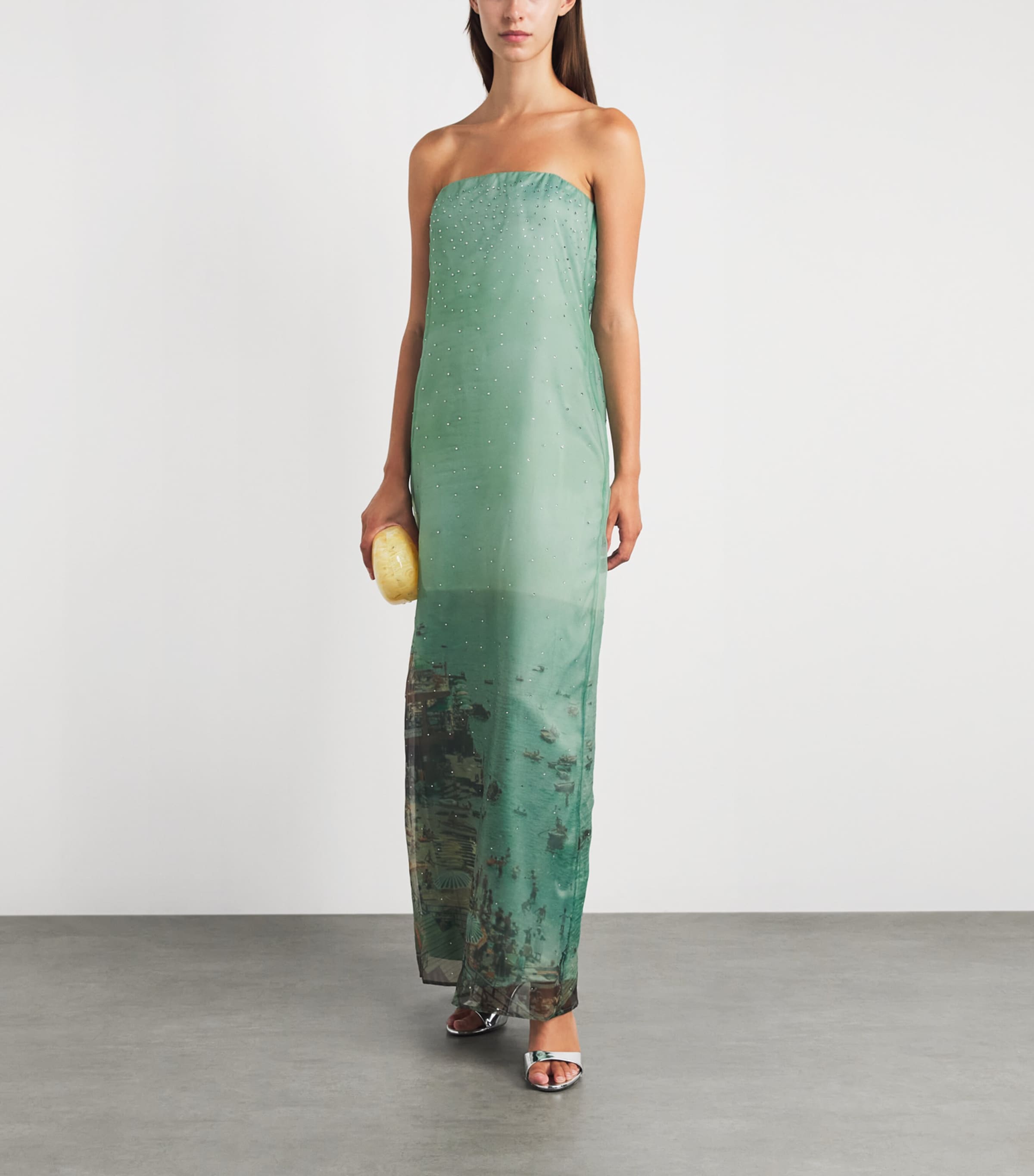STAUD Womens Organza Embellished Amara Maxi Dress Elsu Endless Summer Image 2
